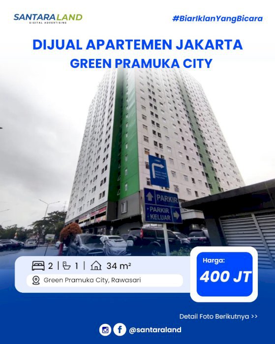 Dijual Apartemen Green Pramuka City – 2BR Fully Furnished