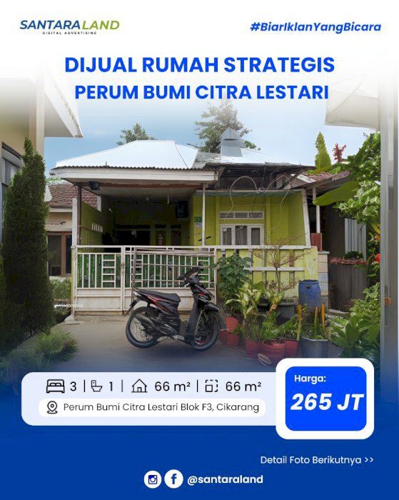 Dijual Rumah Strategis di Perum Bumi Citra Lestari