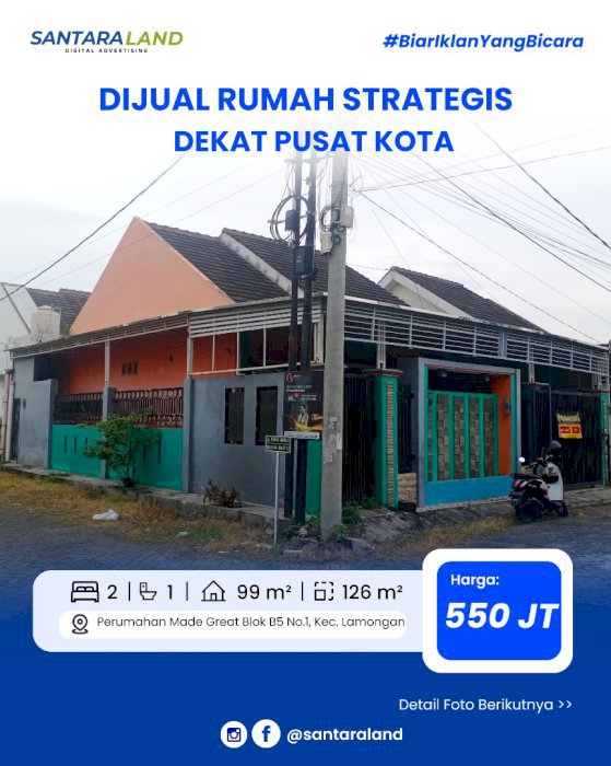 Dijual Rumah Strategis dan Nyaman - Dekat Pusat Kota
