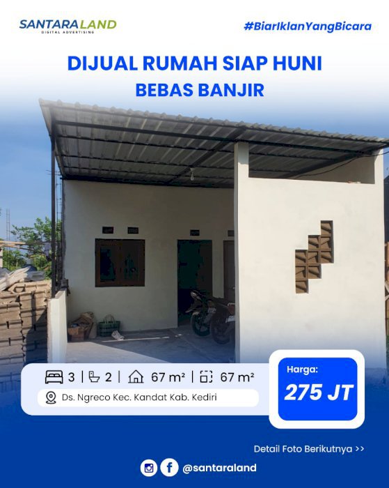 DIJUAL RUMAH SIAP HUNI – BEBAS BANJIR HARGA TERJANGKAU