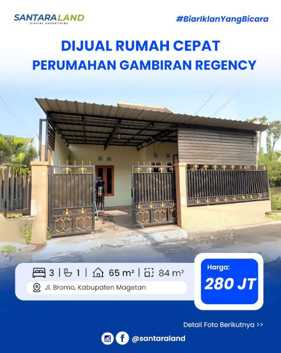 Dijual Rumah Cepat di Perumahan Gambiran Regency – Magetan