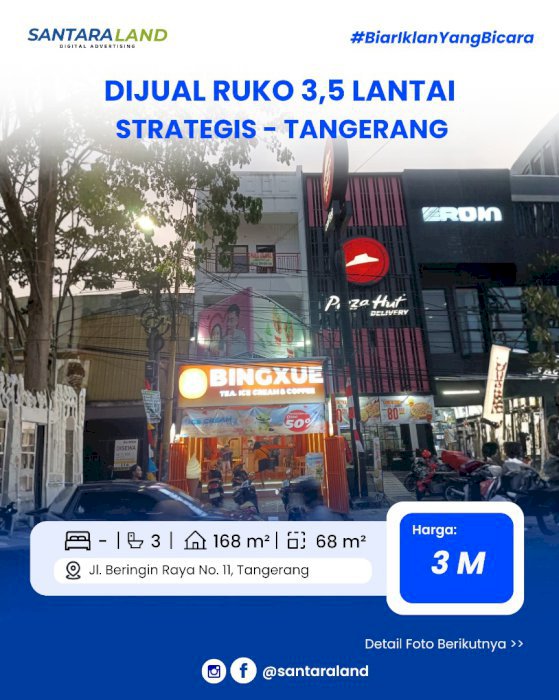 Dijual Ruko 3,5 Lantai – Lokasi Strategis, Tangerang