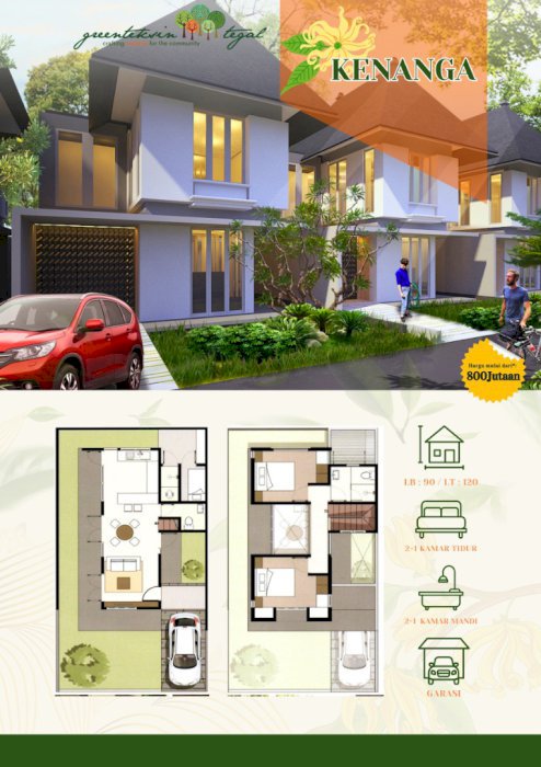 Rumah 2 lantai di kota tegal berhadiah motor