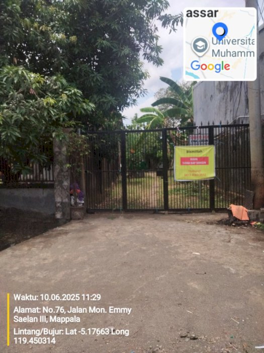 Dijual tanah cocok untuk Kos2an lokasi strategis tengah Kota Makassar