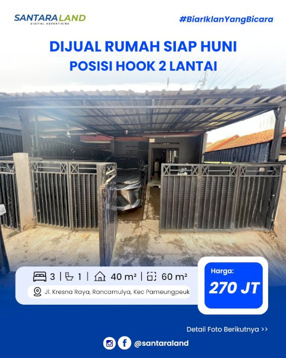 Dijual Rumah Siap Huni — Posisi Hook, 2 Lantai
