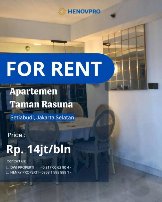 For Rent Apartment TAMAN RASUNA Mid Fl. FULL FURNISH and Best View
