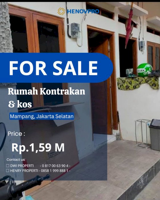 Dijual rumah kontrakan + kos sangat strategis di jakarta selatan