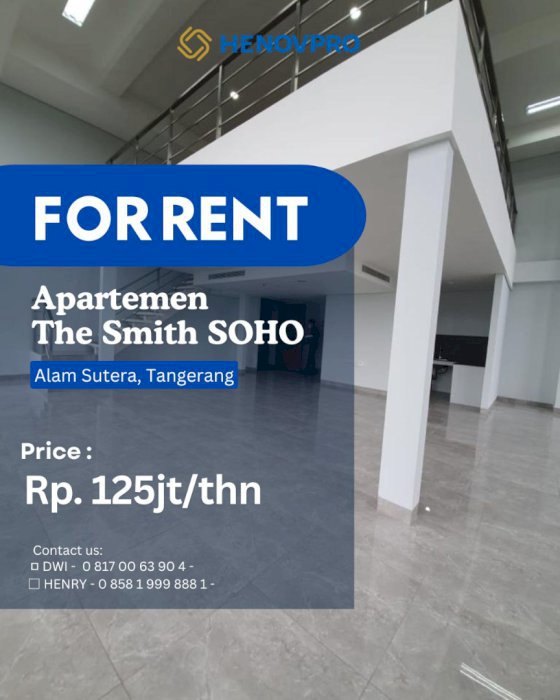 The Smith SOHO Disewa Office Posisi Hoek Best View