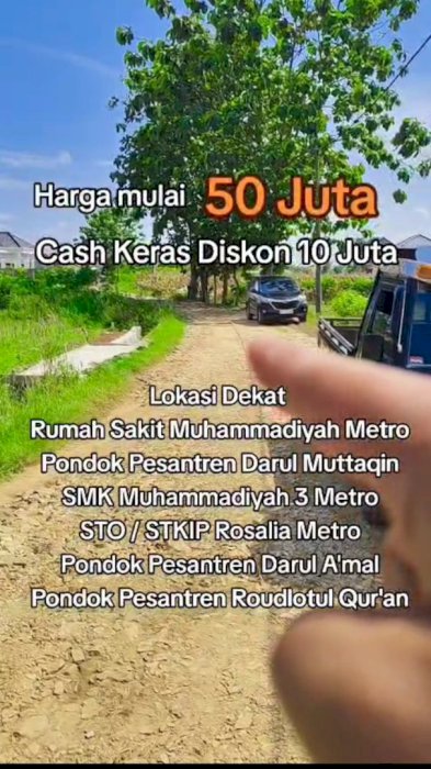 Dijual tanah kavling lokasi strategis Metro Kota Lampung