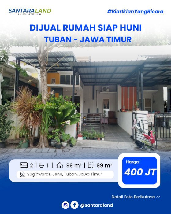 DiJual Rumah Siap Huni – Lokasi Strategis di Tuban, Jawa Timur