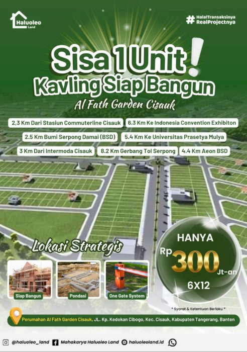 Jual Tanah Kavling Lokasi Strategis di Cisauk