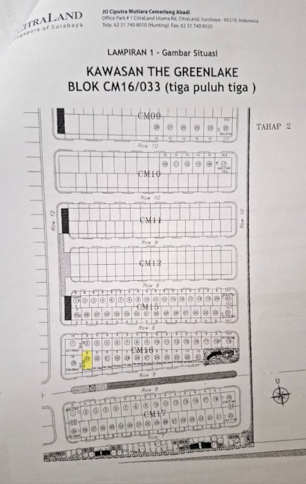 Jual tanah Kavling Greenlake Citraland Surabaya