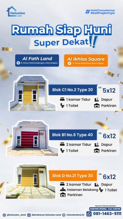 Perumahan siap huni tanpa bank angsuran plat