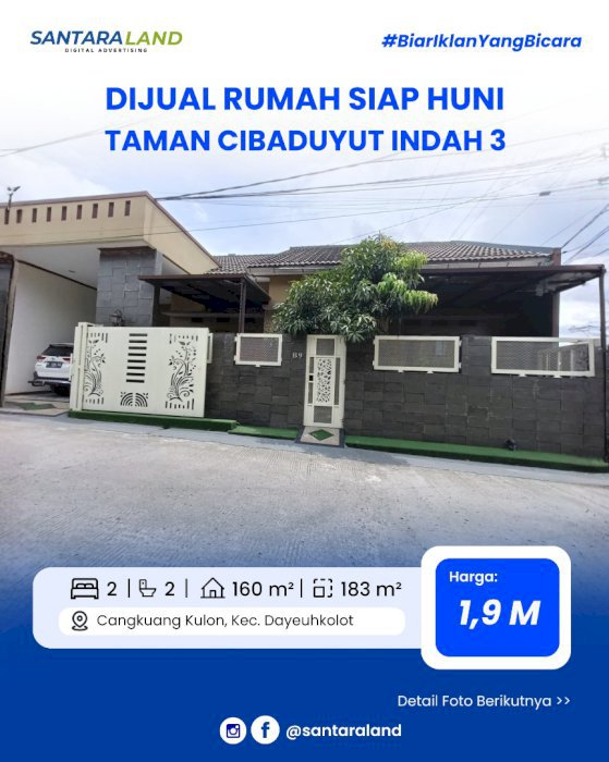 DIJUAL RUMAH SIAP HUNI FULL FURNISHED – TAMAN CIBADUYUT INDAH 3