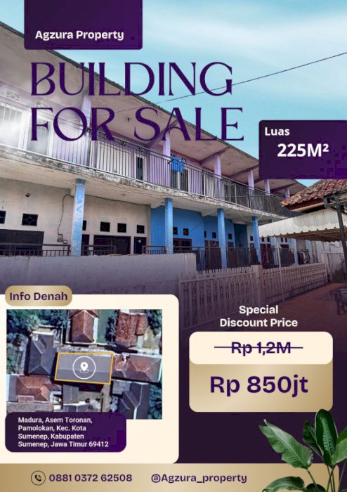 Jual Kosan 6 Kamar Tingkat 2 , Lokasi Tengah Kota Sumenep , Dekat Univ