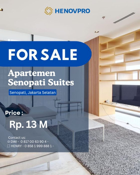 TURUN HARGA Apartemen Senopati Suites Best View Unit 3+1BR