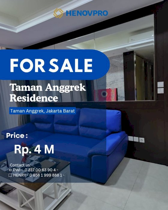 Dijual Cepat 3+1BR City View TURUN HARGA di Taman Anggrek Residences