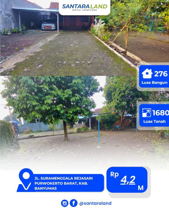 JUAL RUMAH + TANAH STRATEGIS PURWOKERTO