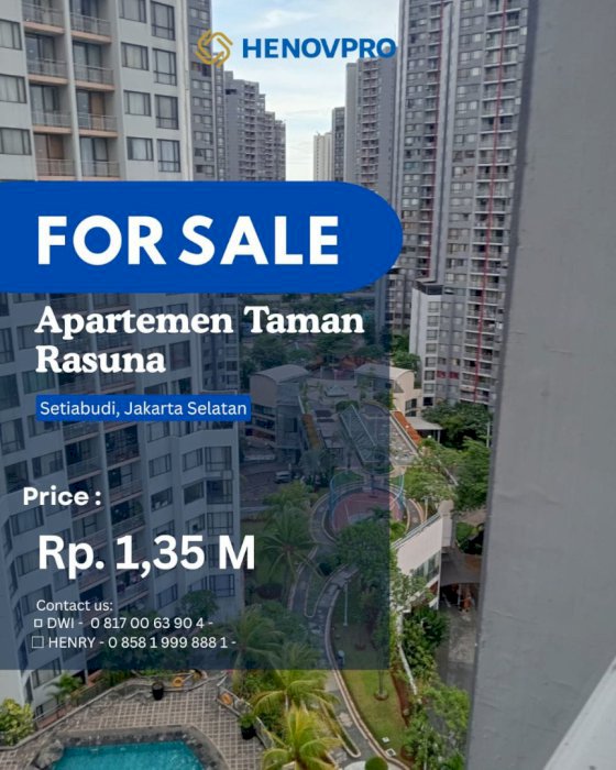 JUAL CEPAT DIBAWAH NJOP Taman Rasuna Unit 3+1BR Best Pool View