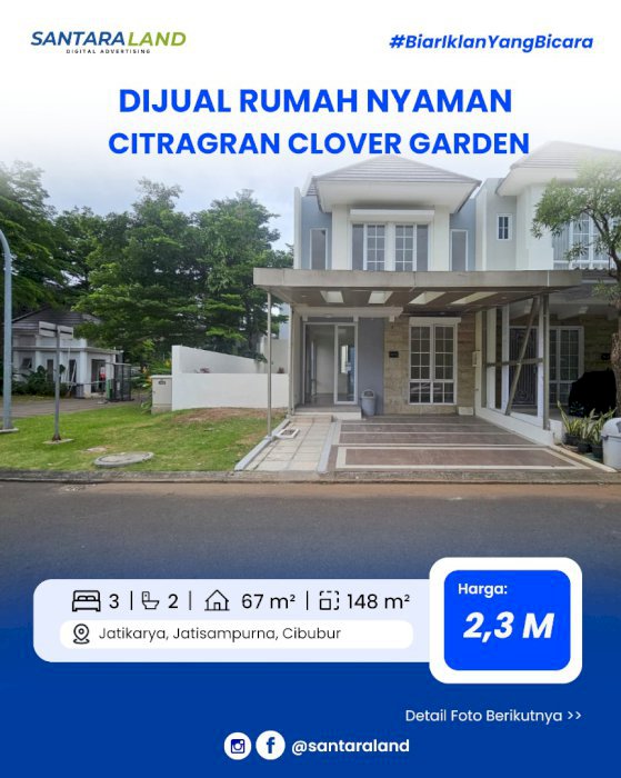 Rumah Dijual – CitraGran Clover Garden | Rp 2,3 M (Nego)