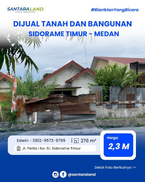 Rumah Tua Hitung Tanah Lokasi Strategis di Medan