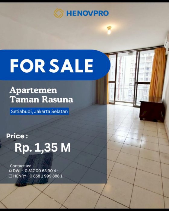 JUAL CEPAT Apartemen Taman Rasuna Unit 3+1BR Best City View