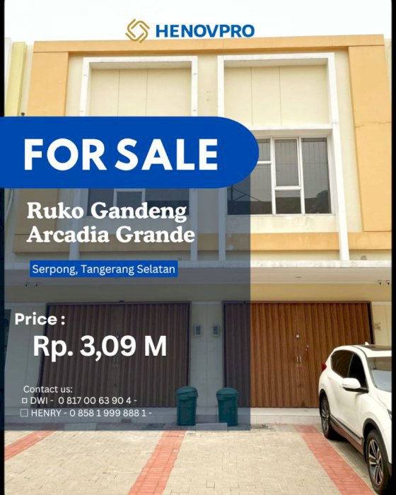 Dijual Cepat BU RUKO GANDENG, ARCADIA GRANDE Serpong