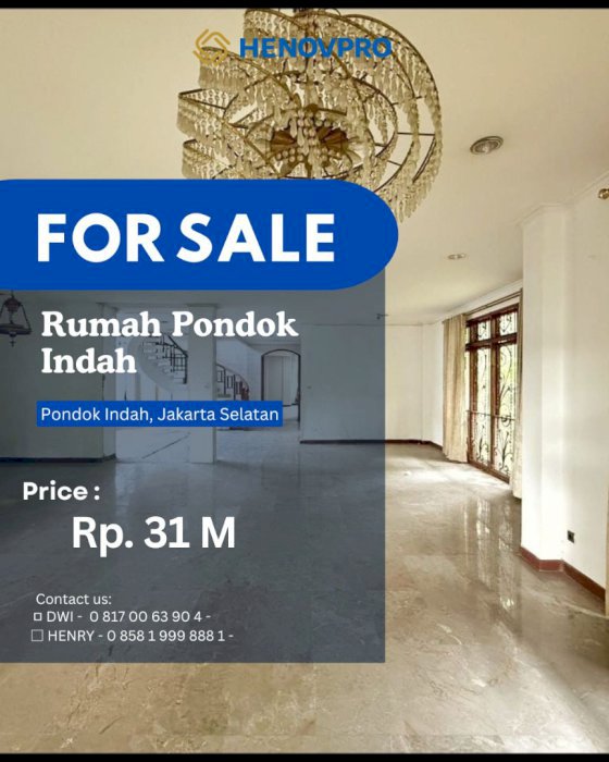 TURUN HARGA RUMAH PONDOK INDAH JUAL BU TANAH NGANTONG LOKASI TERBAIK