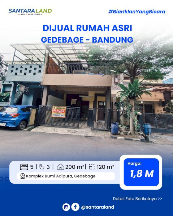 DIJUAL RUMAH ASRI DEKAT MASJID AL JABBAR – GEDEBAGE, BANDUNG