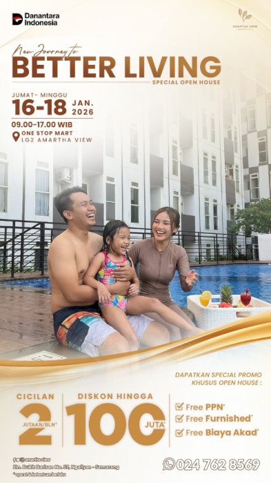 Apartemen 1 Kamar Tidur Dekat Pusat Kota Semarang