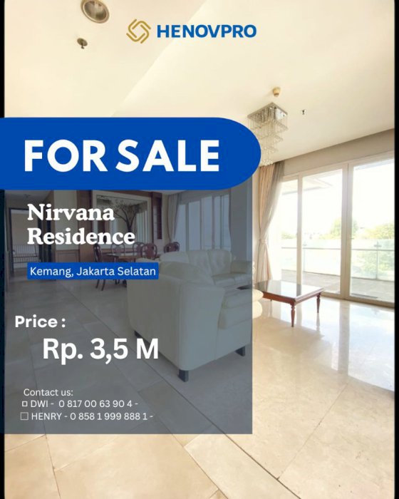 DIJUAL DIBAWAH NJOP Unit 3BR Nirvana Residence Kemang