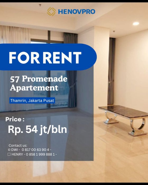 NEW UNIT 57 Promenade Apartemen 3+1BR Mid Fl. Best City View*