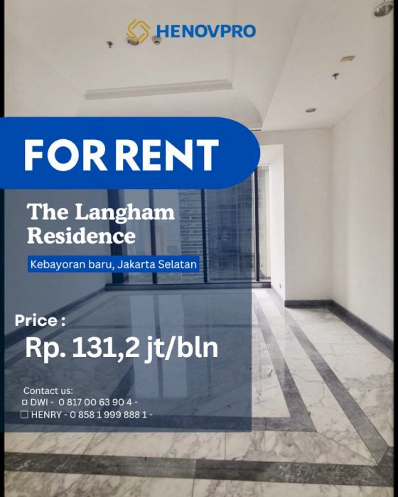 For Rent The Langham Residence New Unit 3+1BR Mid Fl. City View