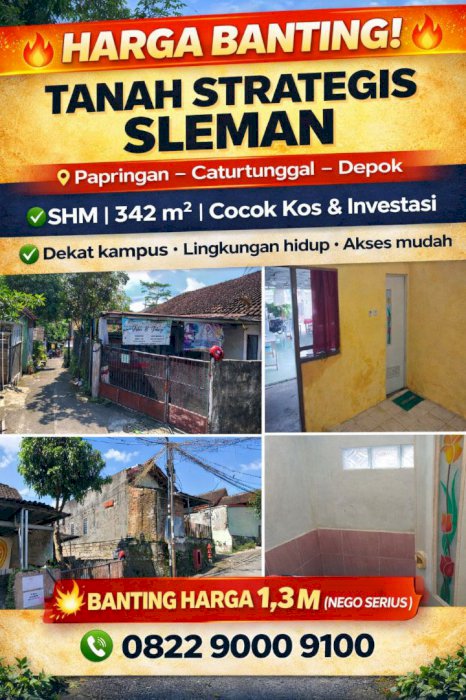 Butuh Uang!!! Dijual Segera Tanah Bonus Bangunan Di Jogja