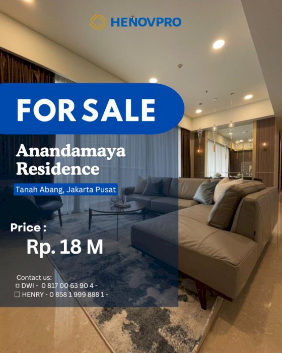 Apartemen DIJUAL CEPAT Anandamaya Residence Best Unit 3+1BR City View