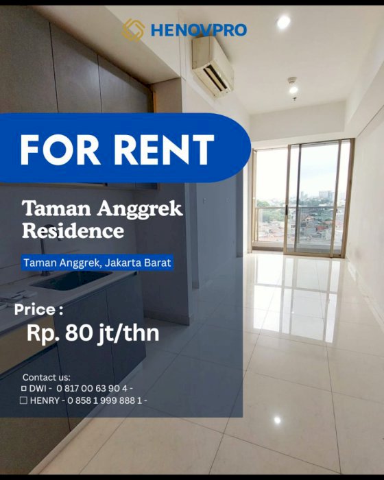 BRAND NEW Taman Anggrek Residence Unit 3BR Semi Furnish