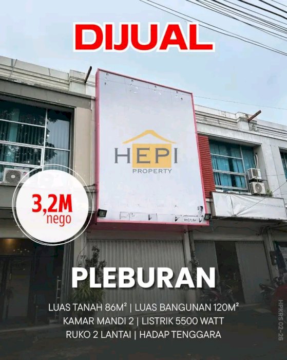 Dijual Cepat Ruko Jl Pleburan Barat Kota Semarang