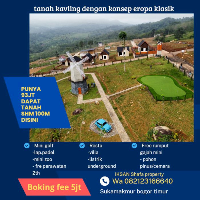 TANAH SHM 93 JUTA DI KAWASAN EROPA KLASIK  BOGOR