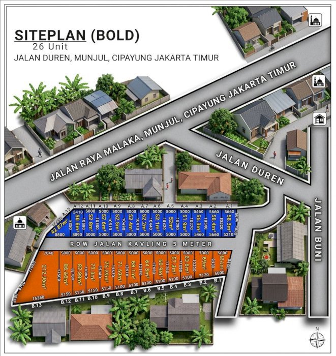 Kavling siap bangun, cluster cahaya regency cipayung jakarta timur