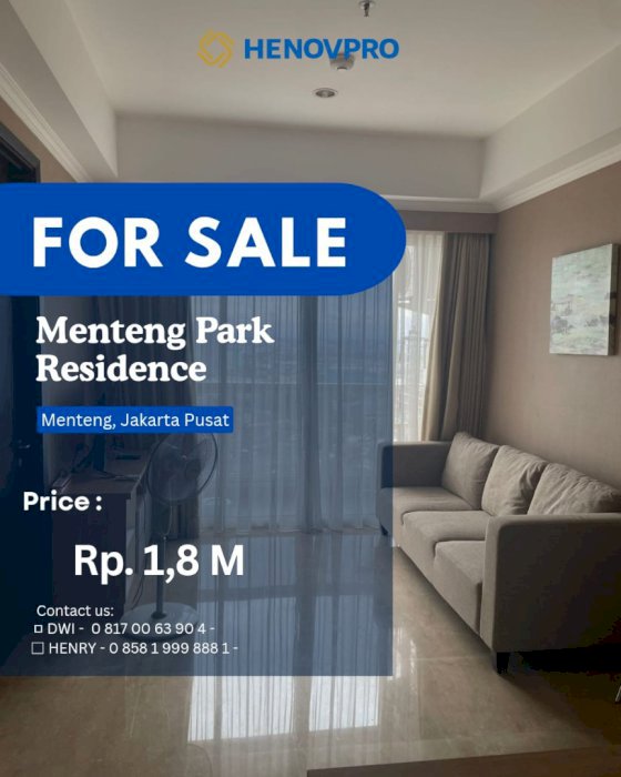Dijual Cepat Apt. Menteng Park Residence Best View dan Unit Rp 1,8 M