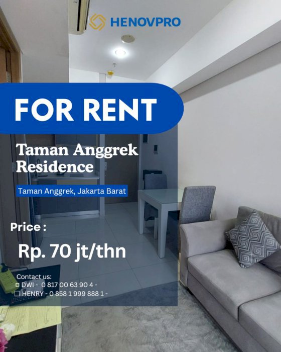 For Sale Brand New Taman Anggre Residence 1BR Full Furnish