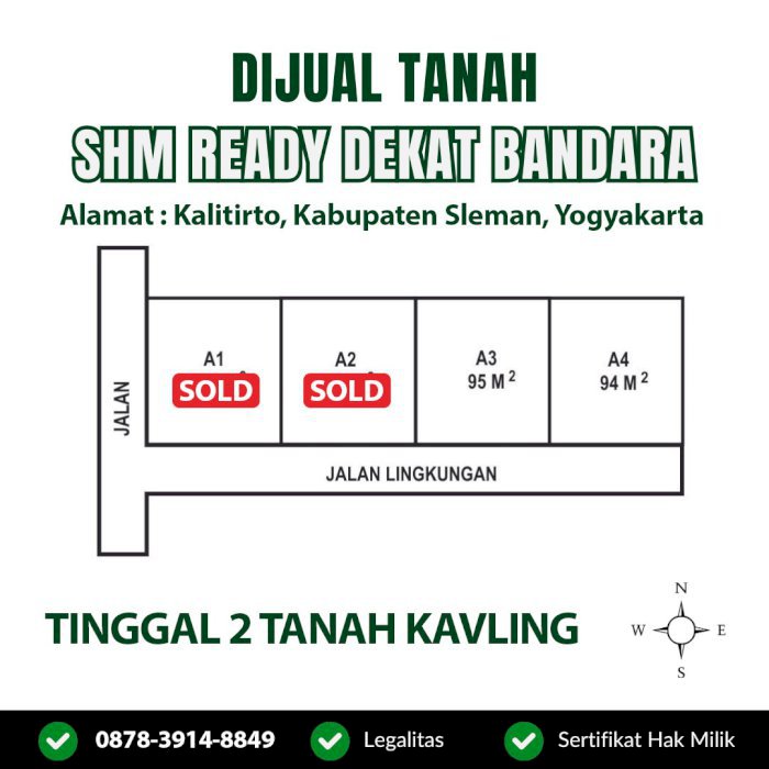 Dijual Kavling Dekat Bandara Adisucipto Yogyakarta