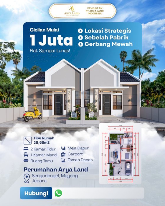 Rumah Subsidi, Booking Unit cuma 1jt, Belakang Pabrik PWI jepara