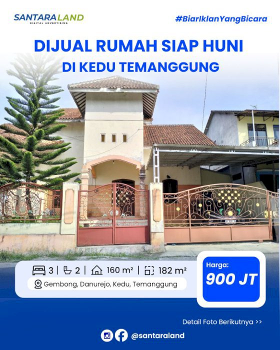 DIJUAL RUMAH CANTIK DAN MURAH DI KEDU TEMANGGUNG JAWA TENGAH