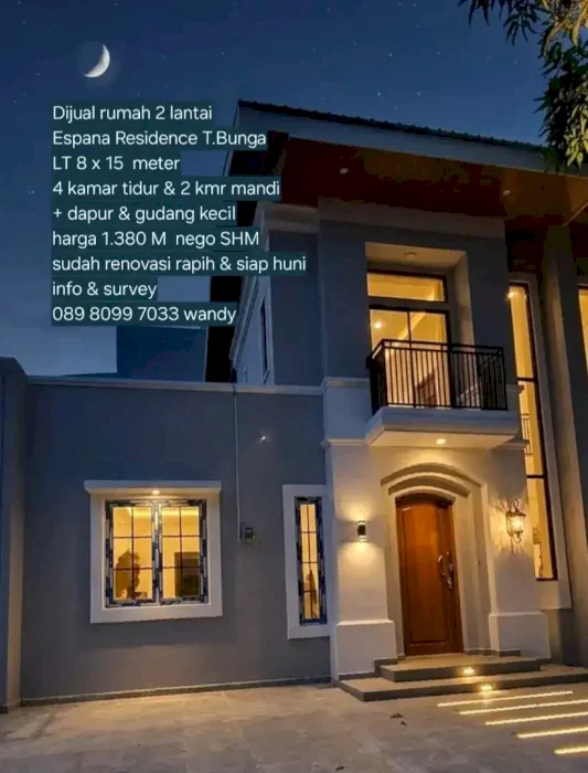 DiJual Rumah 1.5 lt Espana Residence jln.Metro Tanjung Bunga