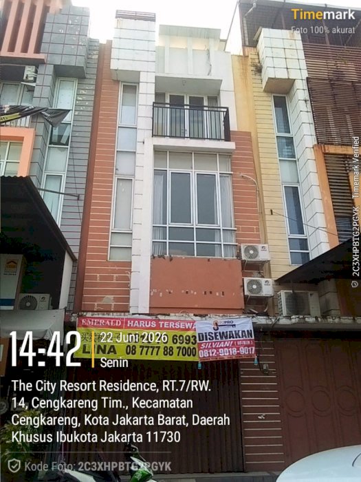 Disewakan Ruko City Resort 3 Lantai