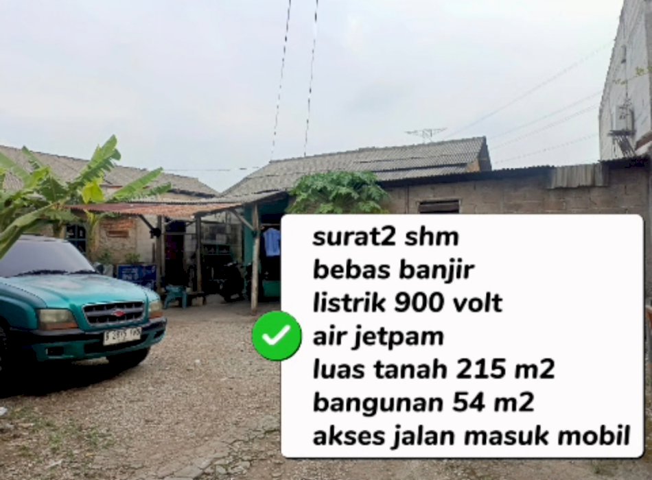 Di jual tanah bonus rumah di Setia Mekar Tambun Selatan