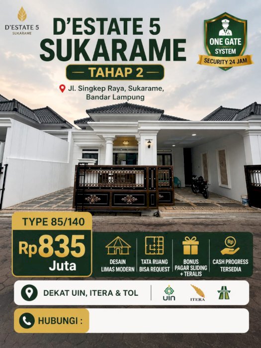 Perumahan D'Estate 5 Sukarame Bandar Lampung
