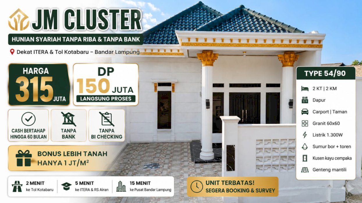 Rumah Syariah Lokasi Strategis Di Bandar Lampung