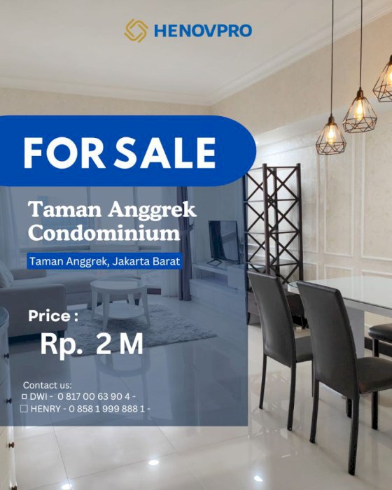 Investasi Terbaik  Taman Anggrek Condo 2+1BR Best Unit City View
